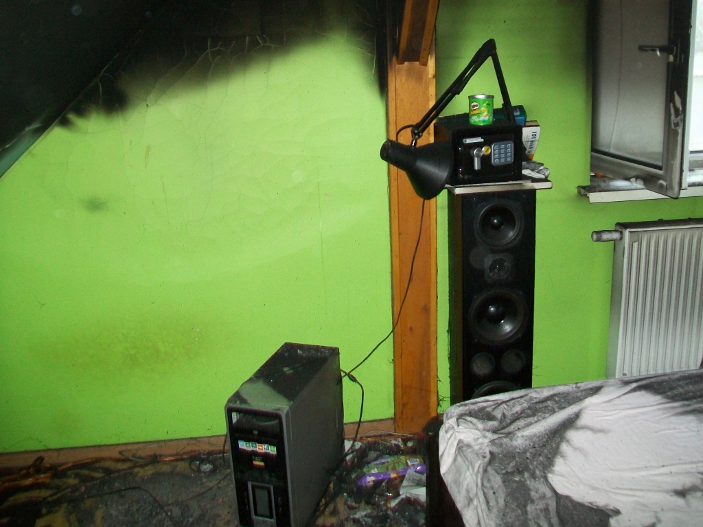 Pożar w domu. Palił się monitor ZDJĘCIA