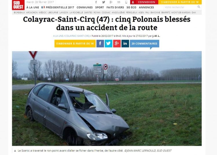 Młody słupczanin miał wypadek we Francji