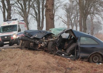 Na prostej drodze uderzył w drzewo FILM