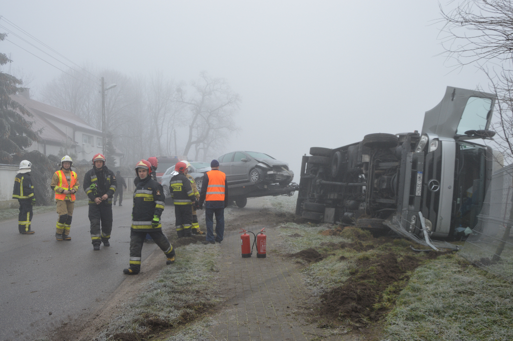 Niebezpiecznie w Maleninie. Wypadek lawety