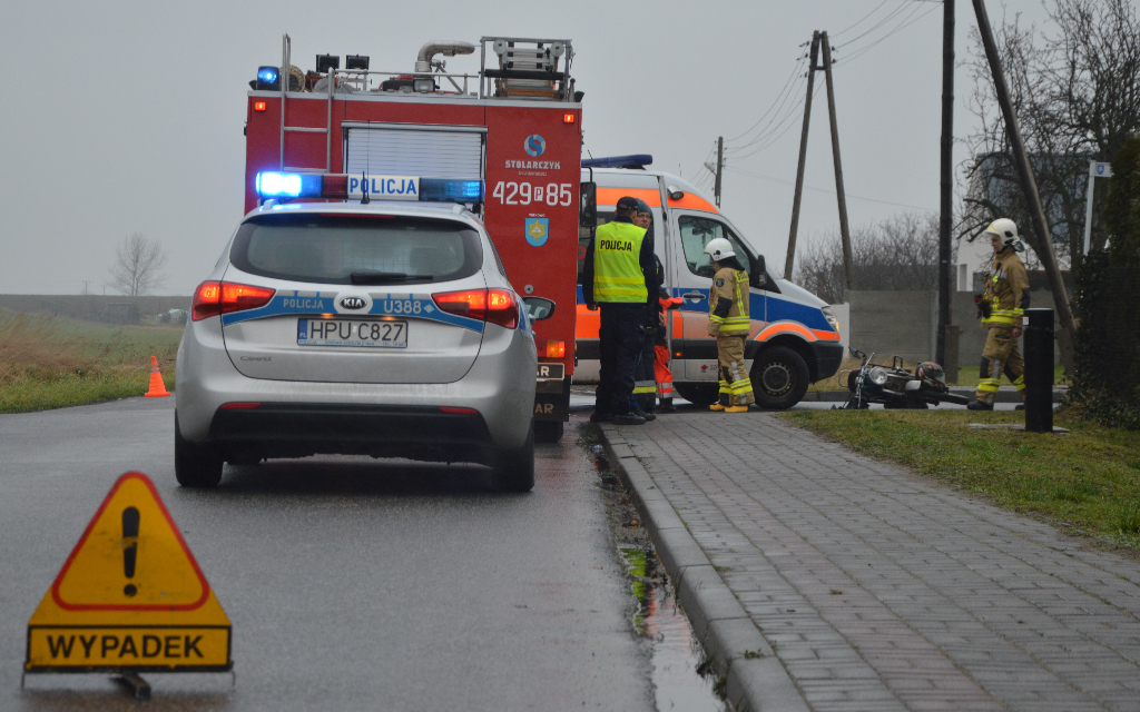 Wypadek w Witkowie. Ucierpiał motocyklista