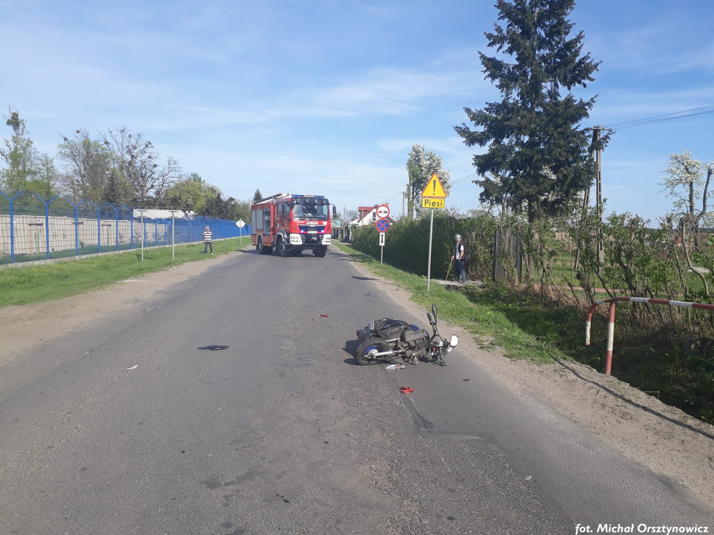 Motocyklista ucierpiał w Powidzu. Trafił do szpitala