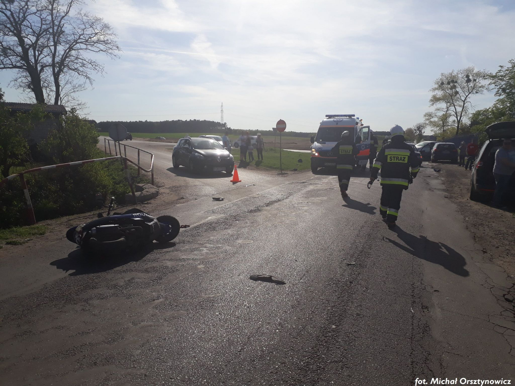 Motocyklista ucierpiał w Powidzu. Trafił do szpitala