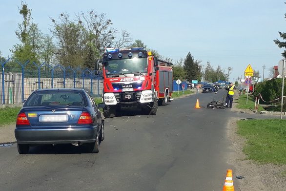 Motocyklista ucierpiał w Powidzu. Trafił do szpitala