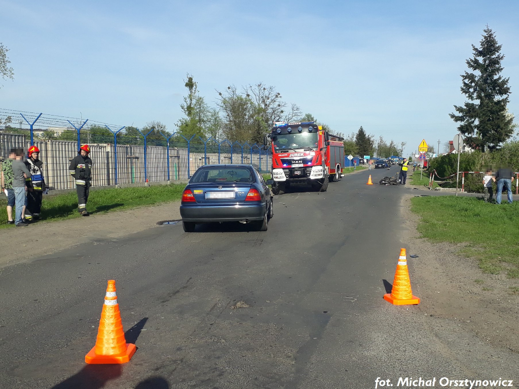 Motocyklista ucierpiał w Powidzu. Trafił do szpitala