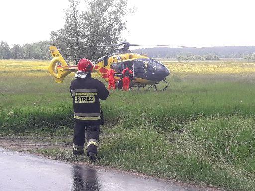 Poważny wypadek 25-latka. Zabrał go helikopter