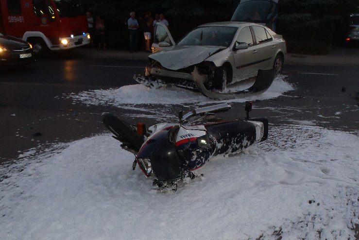 Wypadek przy Lidlu. Znamy stan motocyklisty