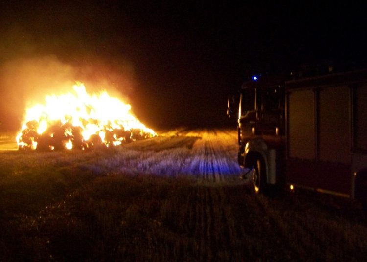 Płonął stóg w Kotuni