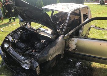 Spłonął samochód w Kamieniu