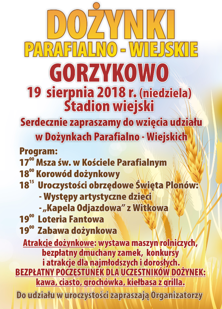 Gorzykowo zaprasza na dożynki