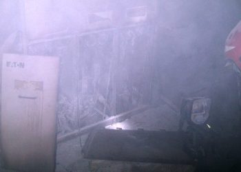 Zapaliła się rozdzielnia elektryczna