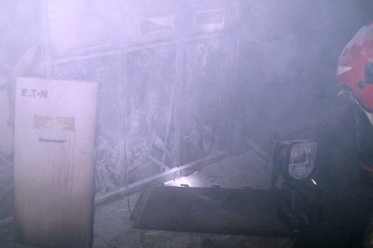 Zapaliła się rozdzielnia elektryczna