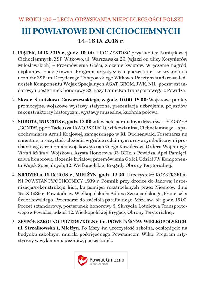 III Powiatowe Dni Cichociemnych. Zobacz program