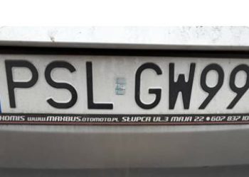 Zgubiono tablicę rejestracyjną