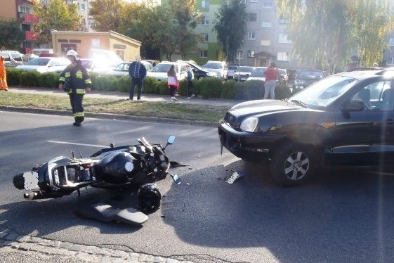 Wypadek motocyklisty. Zawinił kierowca auta ZDJĘCIA