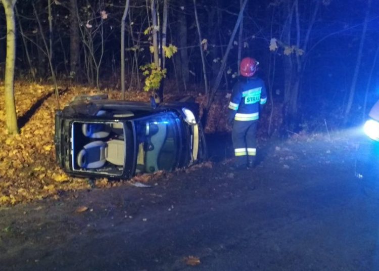 Samochód wypadł z drogi
