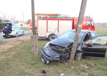 Uderzył w słup, trafił do szpitala ZDJĘCIA