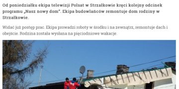 Strzałkowo: Remont domu na antenie Polsatu?