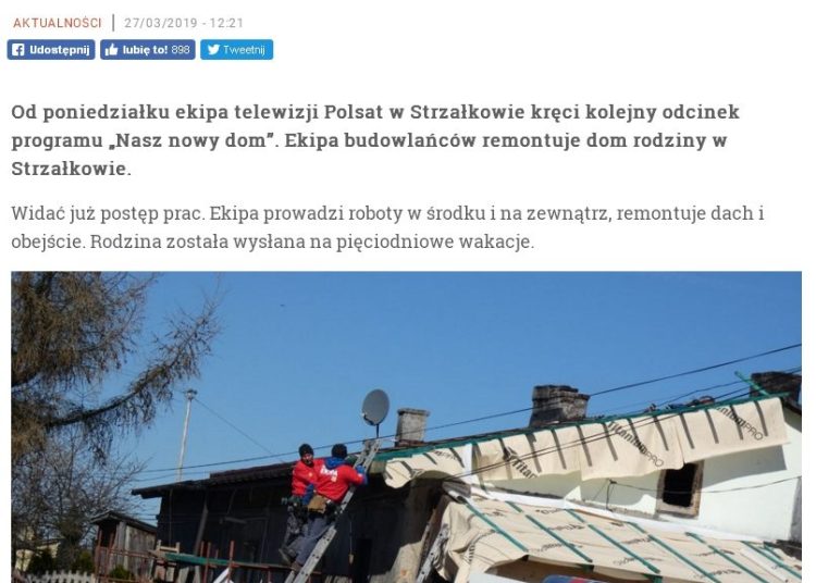 Strzałkowo: Remont domu na antenie Polsatu?