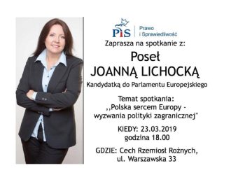 Spotkanie z poseł Joanną Lichocką