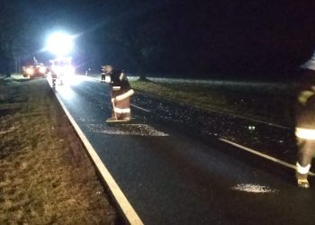 Droga wojewódzka była zablokowana