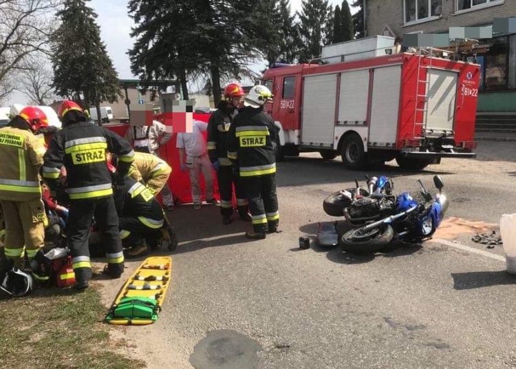 Wypadek w Zagórowie. Motocyklista trafił do szpitala ZDJĘCIA