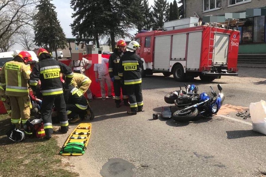 Wypadek w Zagórowie. Motocyklista trafił do szpitala ZDJĘCIA