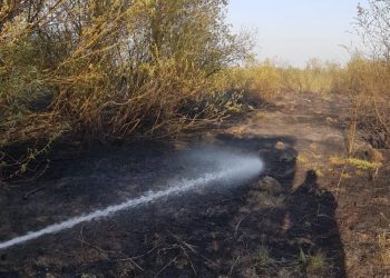 Pożar w Sługocinie. Trudna akcja gaśnicza