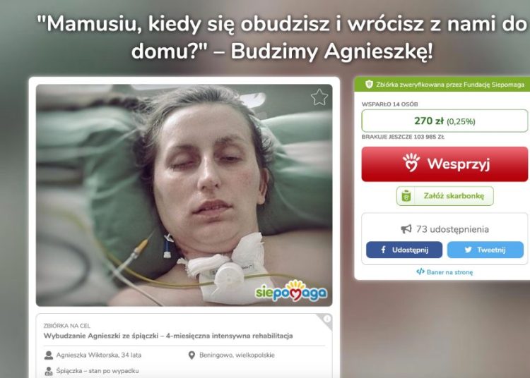 Budzimy Agnieszkę! Ruszyła zbiórka na Siepomaga.pl