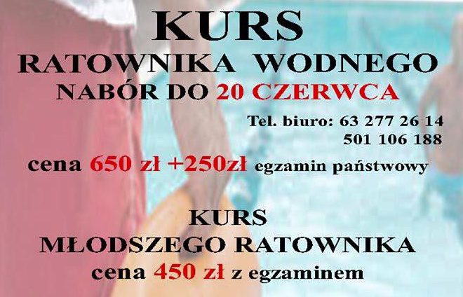 Zapraszają na kurs ratownika wodnego