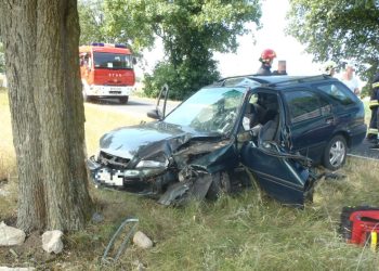 Drążna: Samochód uderzył w drzewo