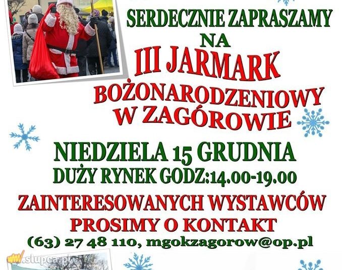 Zapraszają na Jarmark Bożonarodzeniowy