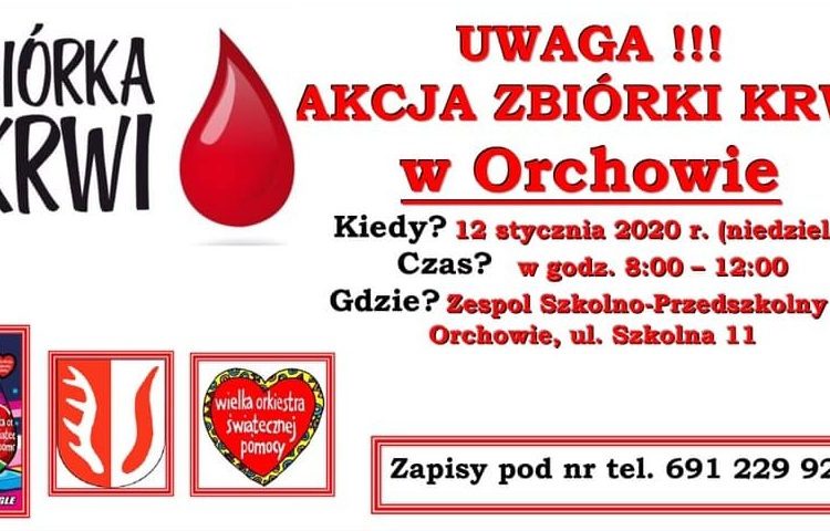 WOŚP Orchowo: Akcja zbiórki krwi