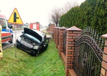 Wypadła z drogi, uszkodziła skrzynkę