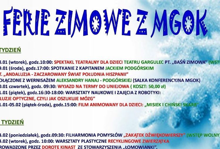 Znamy program ferii z zagórowskim MGOKiem
