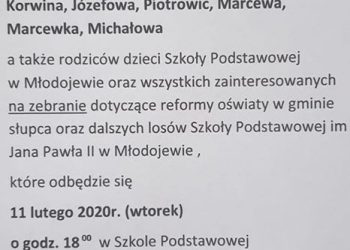 We wtorek zebranie w Młodojewie