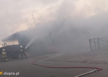 Pożar w Cieninie. Płoną magazyny