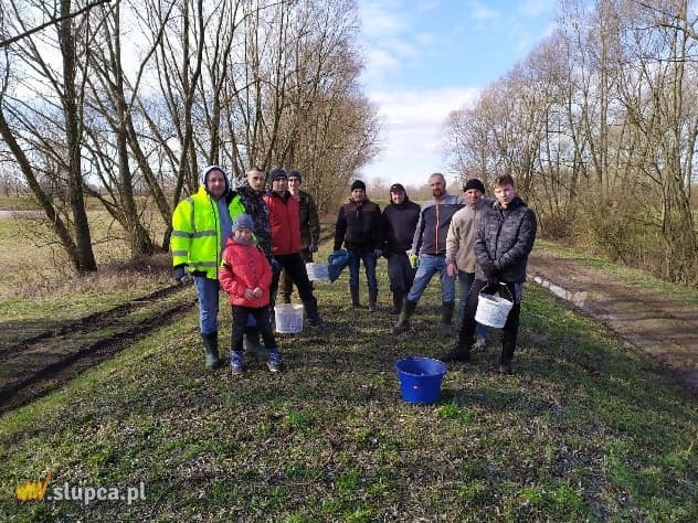 Worki śmieci wzdłuż Warty