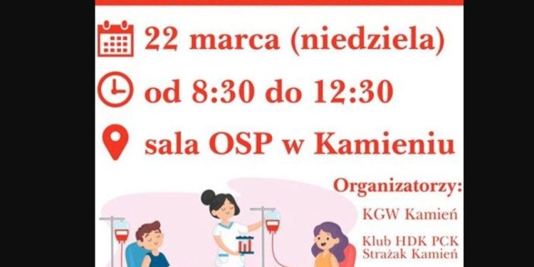 Organizują zbiórkę krwi w Kamieniu
