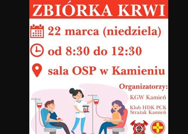 Organizują zbiórkę krwi w Kamieniu