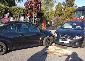 Wypadek w Strzałkowie. Zderzyły się dwa auta