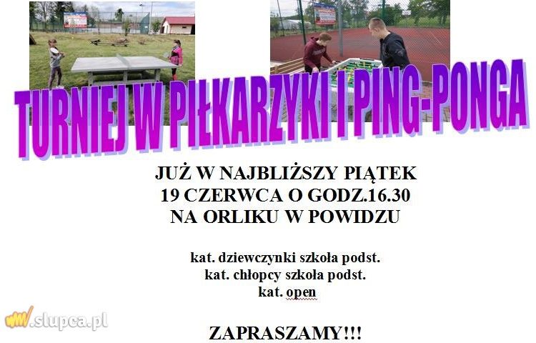 Zapraszają na turniej w piłkarzyki i tenisa