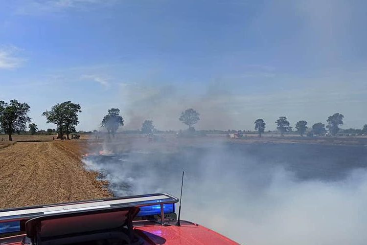 Duży pożar. Zapaliło się zboże