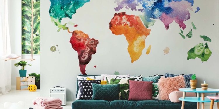 Świat pełen dobrej zabawy – fototapety z mapami dla dzieci