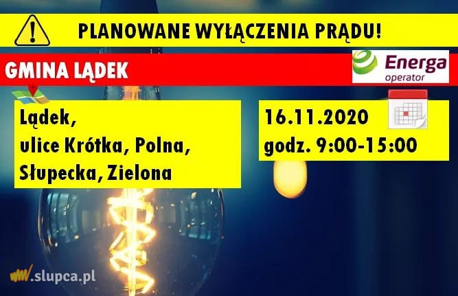 Wyłączenia prądu w Lądku