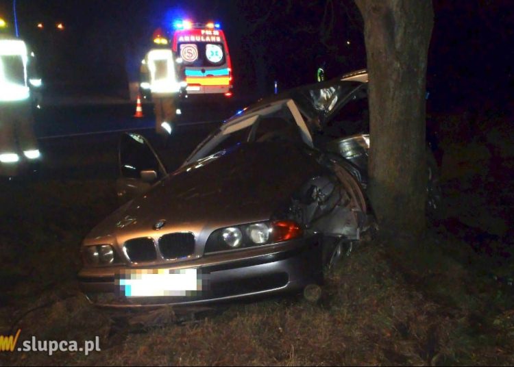 Uderzył w drzewo. Groźnie w Słupcy ZDJĘCIA