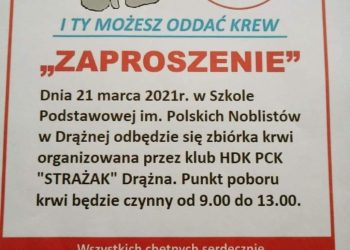 Można oddać krew w Drążnej