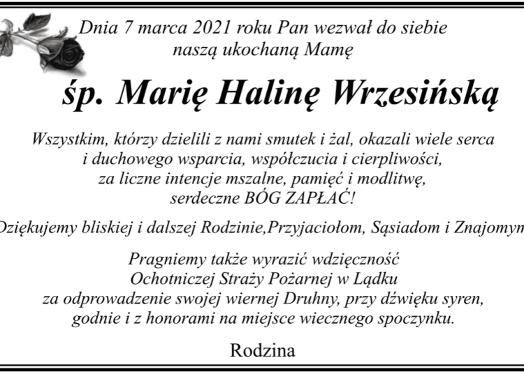 śp. Maria Halina Wrzesińska