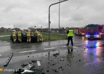 Wypadek w Wólce. Droga była zablokowana