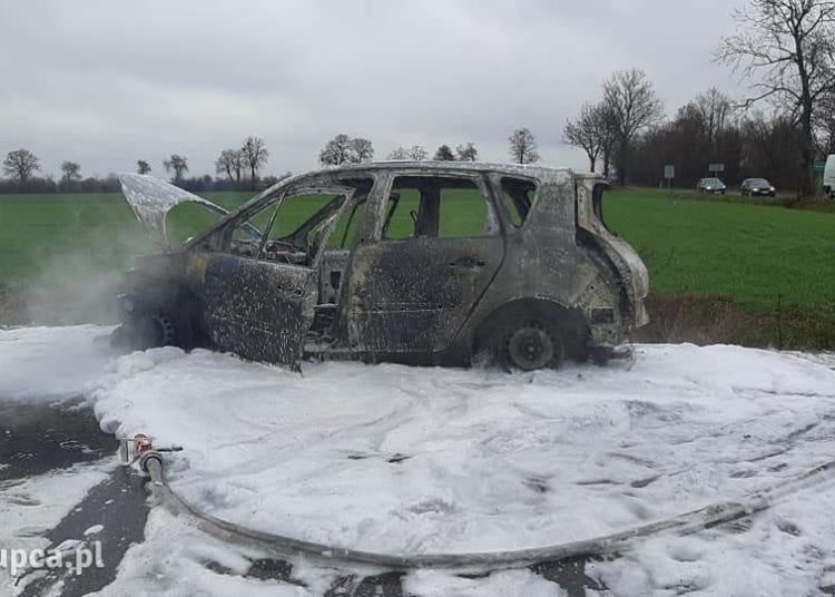 Samochód w Rozalinie spłonął doszczętnie